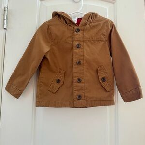 CARTER’S 24mo 100% Cotton Tan Chore Barn Utility Jacket Coat Hood Classic Retro